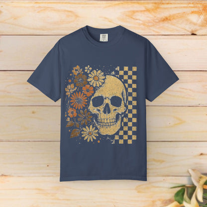 Floral boho skull T-shirt