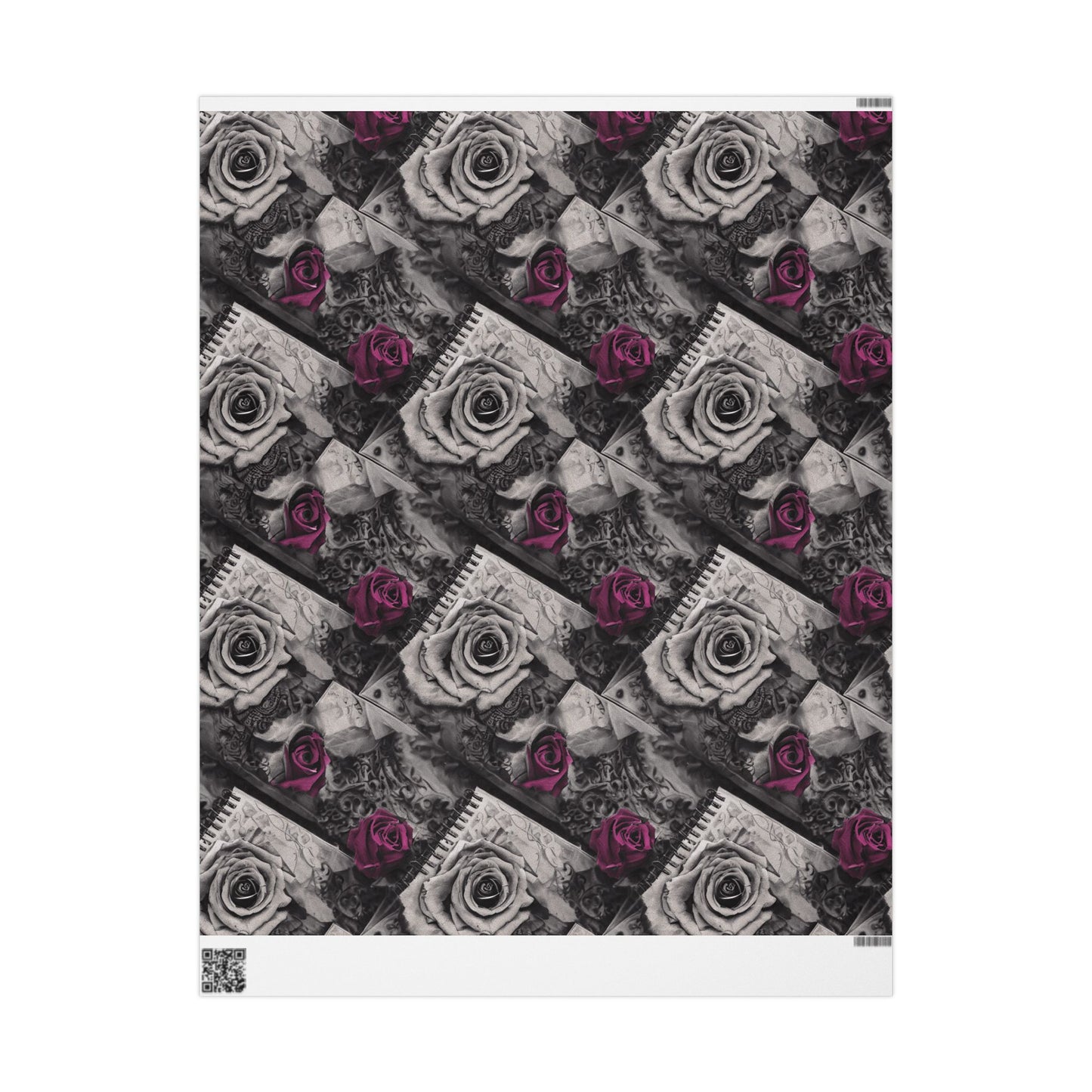 Gothic Skull Wrapping Paper, Unique Gift Wrap, Halloween Decor, Dark Themed Party, Skull Print Gift Wrap, Edgy Wrapping Sheets