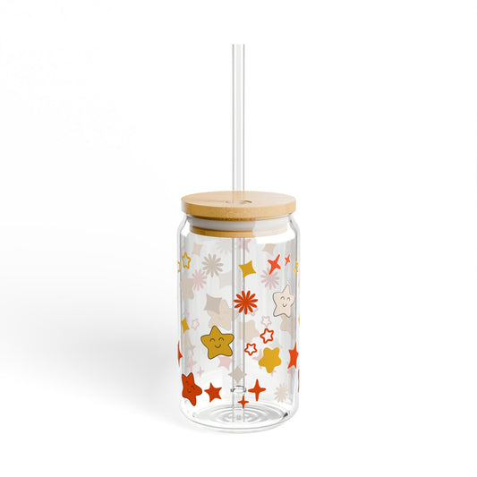 Colorful Starry Sipper Glass - 16oz Drinkware for Fun & Festive Moments, Perfect for Picnics, Parties, or Home Decor, Dishwasher Safe, [...]