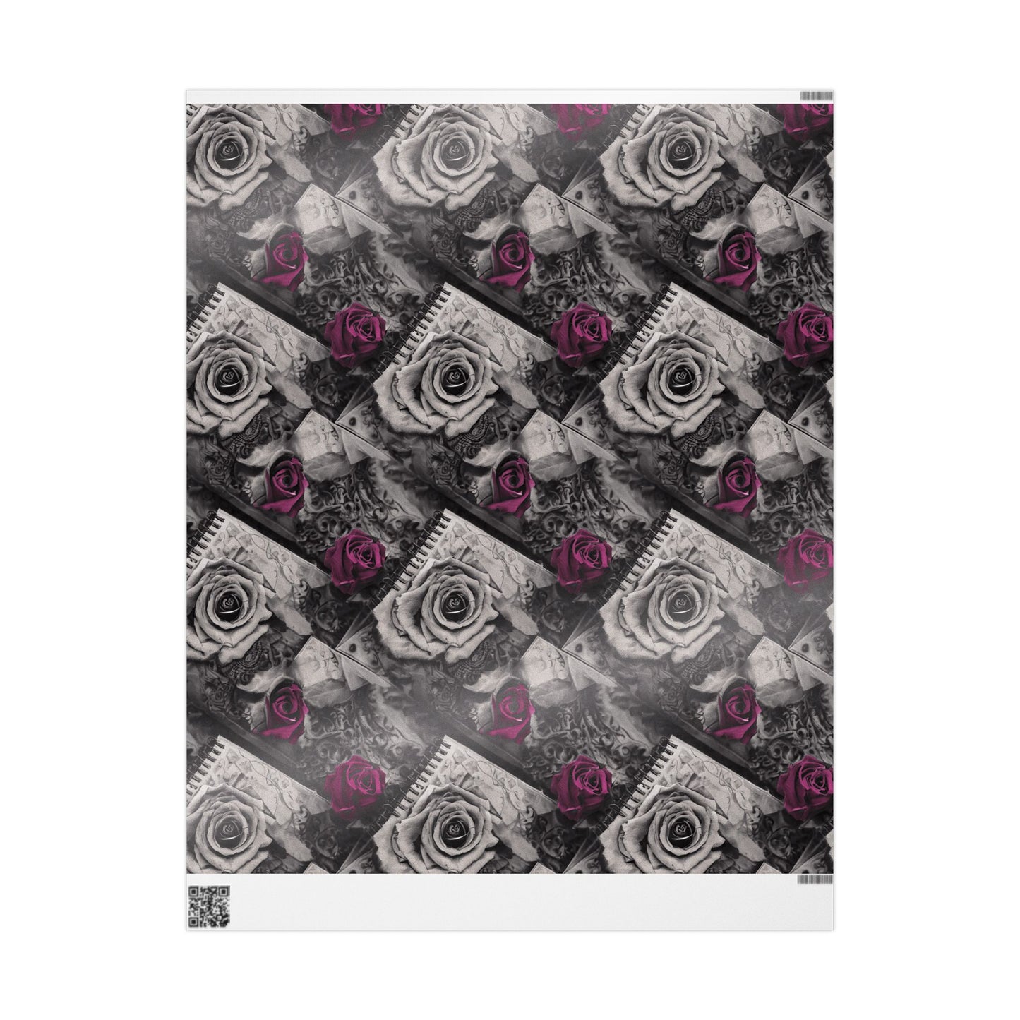 Gothic Skull Wrapping Paper, Unique Gift Wrap, Halloween Decor, Dark Themed Party, Skull Print Gift Wrap, Edgy Wrapping Sheets