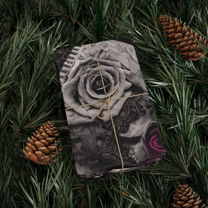 Gothic Skull Wrapping Paper, Unique Gift Wrap, Halloween Decor, Dark Themed Party, Skull Print Gift Wrap, Edgy Wrapping Sheets