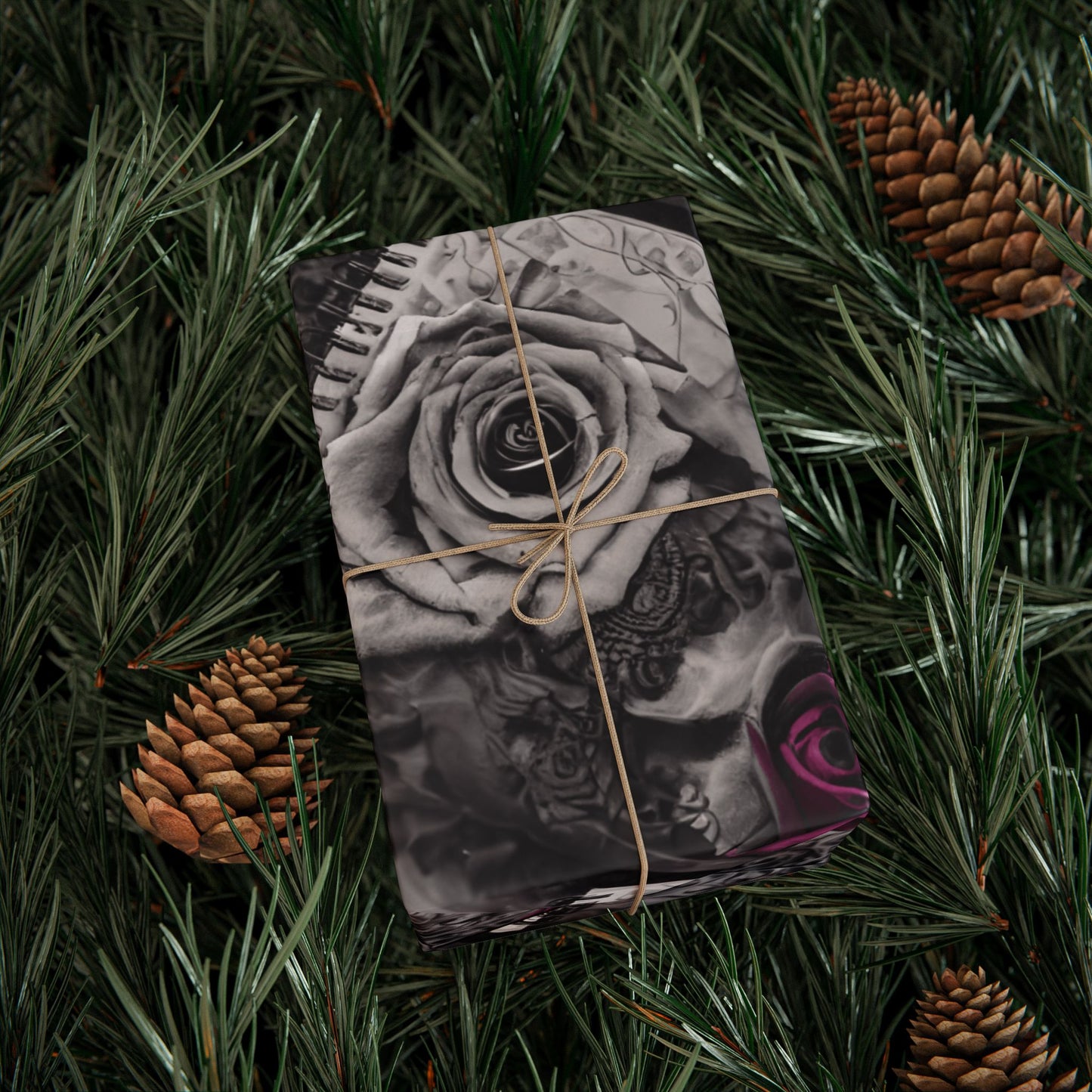 Gothic Skull Wrapping Paper, Unique Gift Wrap, Halloween Decor, Dark Themed Party, Skull Print Gift Wrap, Edgy Wrapping Sheets