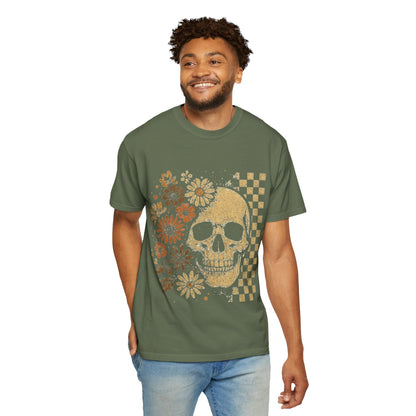 Floral boho skull T-shirt