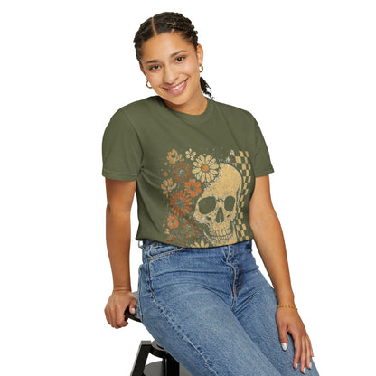 Floral boho skull T-shirt