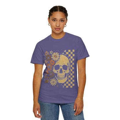Floral boho skull T-shirt