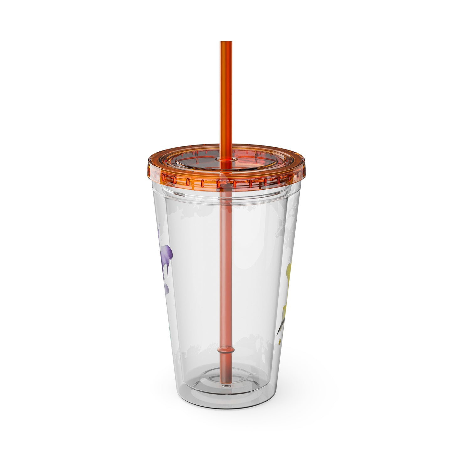 Colorful Floral Sunsplash Tumbler with Straw | 16oz Travel Cup