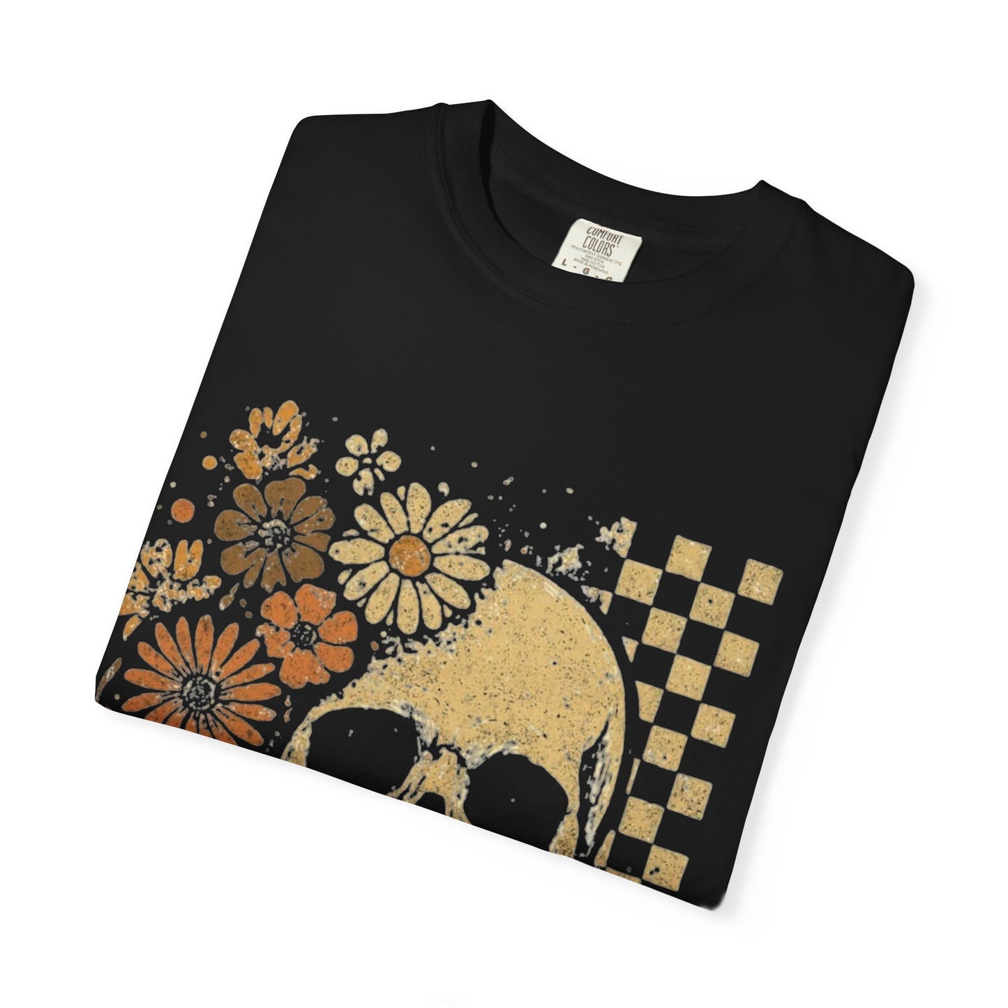 Floral boho skull T-shirt