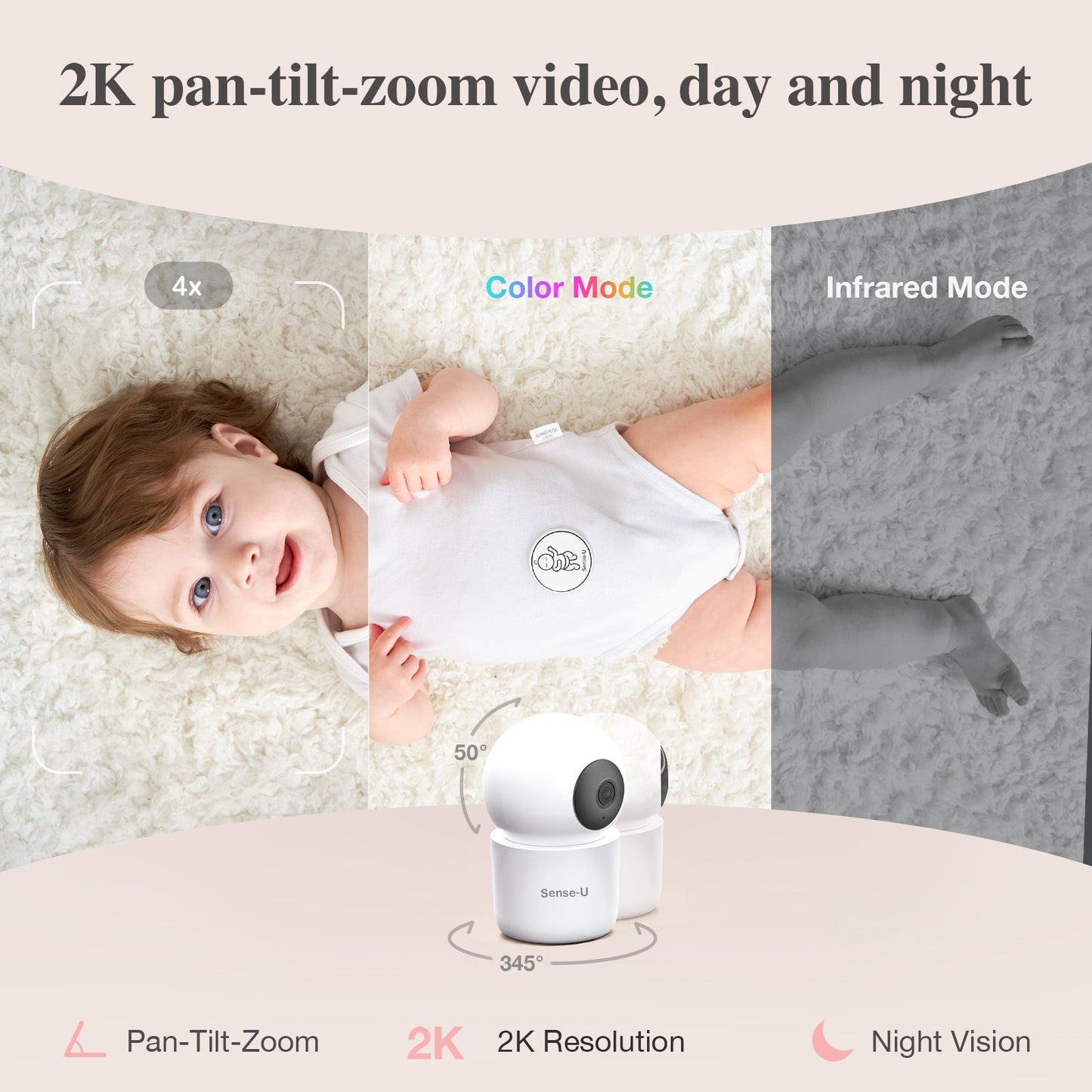 AI 2K PTZ Camera baby monitor