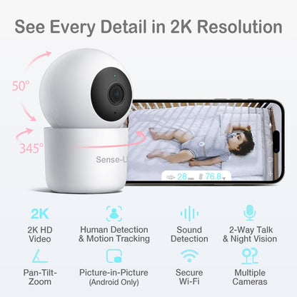 AI 2K PTZ Camera baby monitor